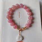 Natural horse powder 11mm bracelet with white moonlight safety buckle