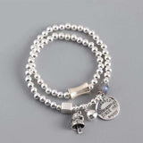 Fortune Cat Bracelet female ins minority Design Sterling Silver retro