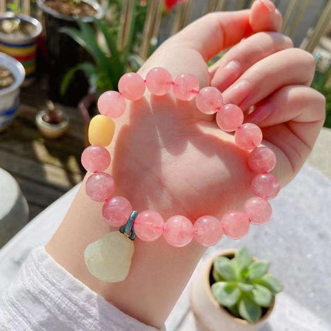 Natural horse powder 10mm bracelet with natural honey wax and Hotan ja