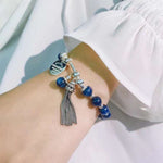 Natural 8mm kyanite bracelet, also known as kyanite / Blue Velvet crystal, kyanite is said to help c