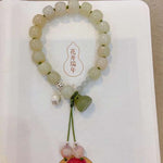 Natural Hetian jade old bead 10mm bracelet, matched with 925 sterling