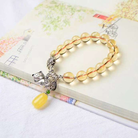 Popular zhaocaiwangyun Topaz 9.5m natural boutique pure Topaz Bracelet