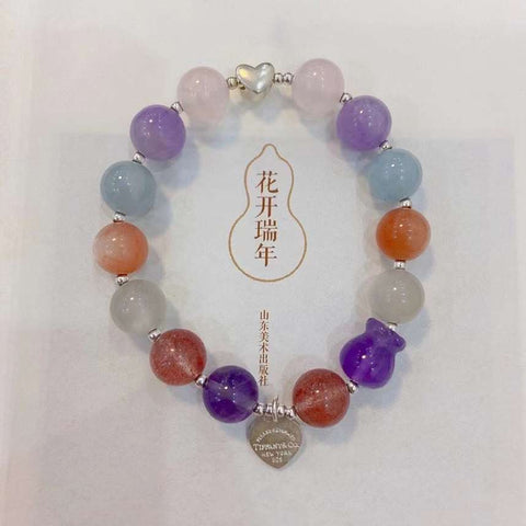 Natural 10mm Duobao bracelet. Match with grey moonlight, strawberry crystal, sea blue treasure, lave