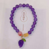 Natural amethyst 8mm bracelet with honey wax spacer, agate and Amethys