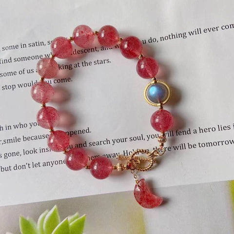 10mm natural silver plated strawberry Bracelet