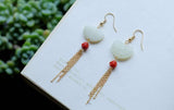 Just to meet the most beautiful you!Super beautiful natural Hotan Jade Butterfly Design Earrings are
