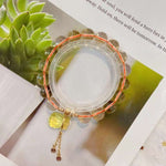 Natural Topaz 10mm bracelet with Topaz fortune pocket