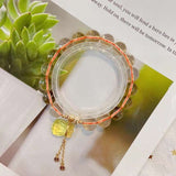Natural Topaz 10mm bracelet with Topaz fortune pocket