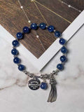 Natural 8mm kyanite bracelet, also known as kyanite / Blue Velvet crystal, kyanite is said to help c
