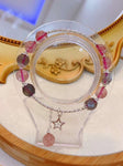 Natural strawberry crystal Moonstone bracelet with 925 Sterling Silver