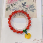 Natural non red agate 10mm bracelet, matched with Jasper, honey wax an