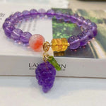 Natural amethyst 8mm bracelet with honey wax spacer, agate and Amethys