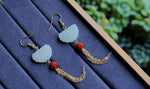 Just to meet the most beautiful you!Super beautiful natural Hotan Jade Butterfly Design Earrings are