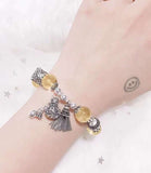 The natural 11mm yellow hair crystal bracelet, a treasure artifact, has the ability to attract wealt