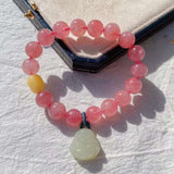 Natural horse powder 10mm bracelet with natural honey wax and Hotan ja