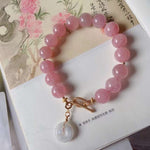 Natural horse powder 11mm bracelet with white moonlight safety buckle