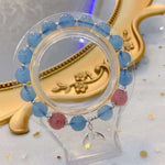 Natural sea blue treasure 9mm bracelet with horse powder and 925 Sterling Silver fishtail Pendant