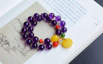 Natural amethyst design 2-ring bracelet style is unique, crystal is cl