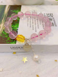 Natural starlight powder 10mm, with pearl and beeswax cut, 925 Sterlin