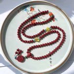 Natural raw ore cinnabar purple gold sand Buddha bead bracelet and necklace are dual-purpose Seiko p