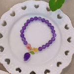 Natural amethyst 8mm bracelet with honey wax spacer, agate and Amethys
