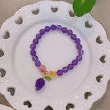 Natural amethyst 8mm bracelet with honey wax spacer, agate and Amethys