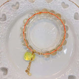 Natural Topaz 10mm bracelet with Topaz fortune pocket