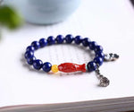 Original natural lapis lazuli single ring bracelet natural lapis lazuli 9mm with emperor cinnabar fi