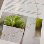 Natural pearl star foot chain, specification: 6mm. Match with 14K gold
