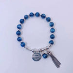 Natural 8mm kyanite bracelet, also known as kyanite / Blue Velvet crystal, kyanite is said to help c
