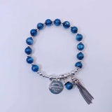 Natural 8mm kyanite bracelet, also known as kyanite / Blue Velvet crystal, kyanite is said to help c