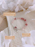 Horse powder strawberry Crystal Sterling Silver Bracelet girl heart burst ~ with sterling silver acc