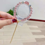 Natural strawberry crystal 8.6MM bracelet, matched with gray moonlight