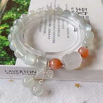 Natural white moonlight 8mm bracelet, with sun stone, white moonlight