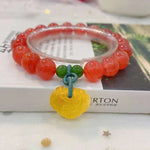 Natural non red agate 10mm bracelet, matched with Jasper, honey wax an