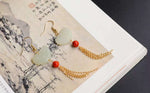 Just to meet the most beautiful you!Super beautiful natural Hotan Jade Butterfly Design Earrings are