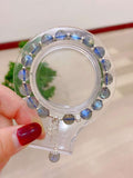 Natural grey moonlight 8mm bracelet with 925 sterling silver beads and