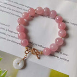 Natural horse powder 11mm bracelet with white moonlight safety buckle