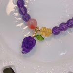 Natural amethyst 8mm bracelet with honey wax spacer, agate and Amethys