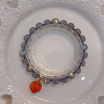 Natural grey moonlight 8mm bracelet with South Red Peach Pendant