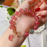 10mm natural silver plated strawberry Bracelet