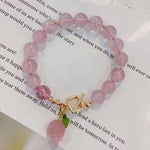 Natural starlight Pink Crystal 10mm bracelet, matched with pink crysta