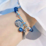 Natural 8mm kyanite bracelet, also known as kyanite / Blue Velvet crystal, kyanite is said to help c