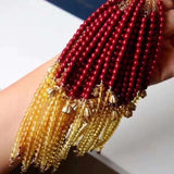 Popular 1 natural purple gold sand Jinpo double Bracelet 5mm Round Beads with ancient method jinlian