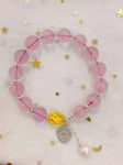 Natural starlight powder 10mm, with pearl and beeswax cut, 925 Sterlin