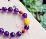Natural amethyst design 2-ring bracelet style is unique, crystal is cl