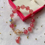 10mm natural silver plated strawberry Bracelet