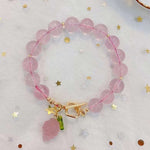 Natural starlight Pink Crystal 10mm bracelet, matched with pink crysta
