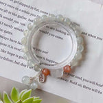Natural white moonlight 8mm bracelet, with sun stone, white moonlight