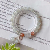 Natural white moonlight 8mm bracelet, with sun stone, white moonlight